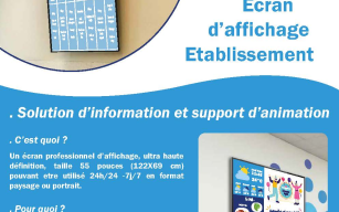 Image d'illustration de Ecran d'affichage établissement 1/2 - Ouvrir en plein écran