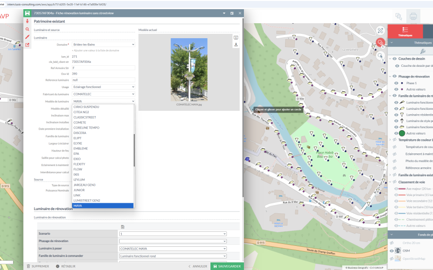 Image d'illustration de Logiciel de gestion des rénovations d'éclairage public 3/3 - Ouvrir en plein écran