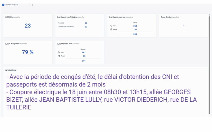 Capture d’écran de la plateforme d’IA pour le service d’accueil de la ville de Suresnes - Crédit photo : Ville de Suresnes